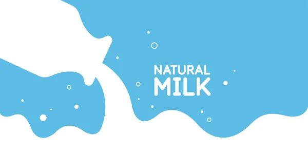 Modern poszter friss tej fröccsenő egy világoskék háttér. — Stock Vector