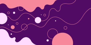 Soyut elementlere ve dinamik şekillere sahip modern arka planlar. Renkli beneklerin bileşimleri. Vektör illüstrasyonu.