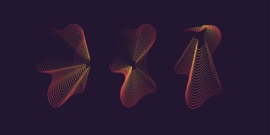 Karanlık bir arka planda şekilsiz şekiller. Tasarımınız için soyut vektör elemanları. Yaratıcılık için grafiksel resimler.