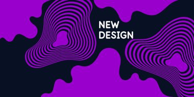 Dinamik dalgalı poster. Minimum stilde vektör illüstrasyonu. Soyut arkaplan.