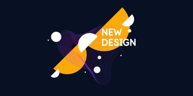 Modern moda tarzında soyut bir arkaplan. Basit düz organik şekillere, geometrik şekillere ve çizgilere sahip poster.