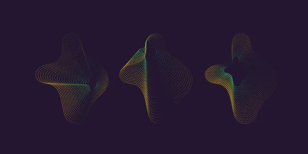 Un conjunto de formas amorfas sobre un fondo oscuro. Elementos vectoriales abstractos para su diseño. Imágenes gráficas para la creatividad. — Vector de stock