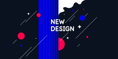 Modern moda tarzında soyut bir arkaplan. Basit düz geometrik şekilli poster.