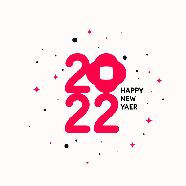 Antecedentes con la inscripción Feliz Año Nuevo 2022. Ilustración vectorial en estilo plano plano. — Vector de stock