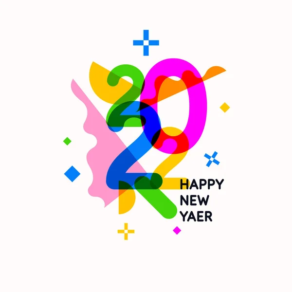 Antecedentes con la inscripción Feliz Año Nuevo 2022. Ilustración vectorial. Cartel de saludo moderno — Vector de stock