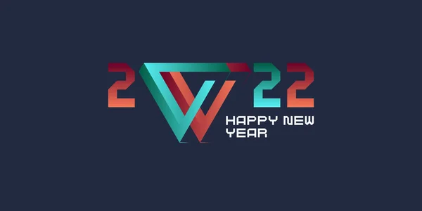 Antecedentes con la inscripción Feliz Año Nuevo 2022. Ilustración vectorial en estilo plano plano. — Vector de stock