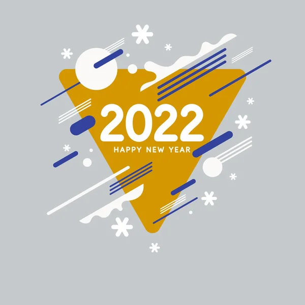 Antecedentes con la inscripción Feliz Año Nuevo 2022. Ilustración vectorial en estilo plano plano. — Vector de stock