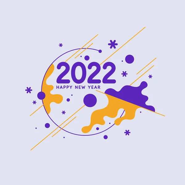 Antecedentes con la inscripción Feliz Año Nuevo 2022. Ilustración vectorial en estilo plano plano. — Vector de stock