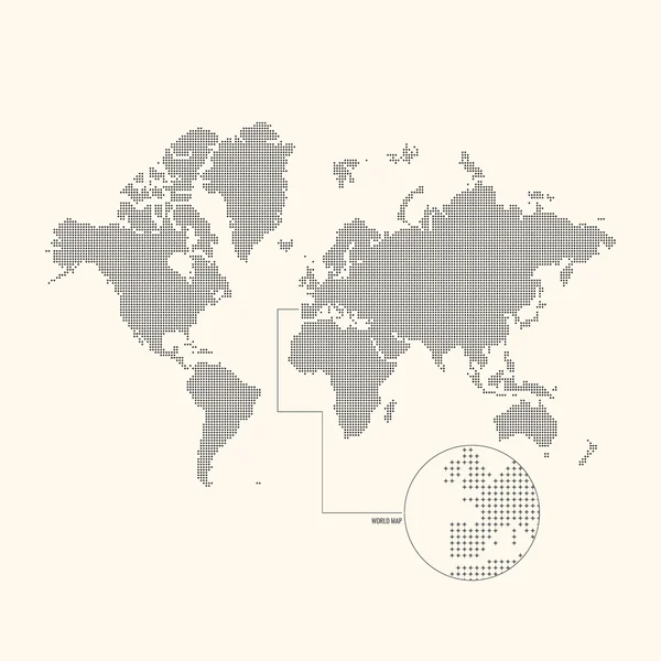 Carte du monde pointillée . — Image vectorielle