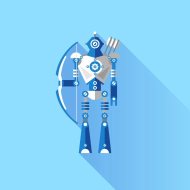 Robot şövalye. Öğe için çizim ve tasarım