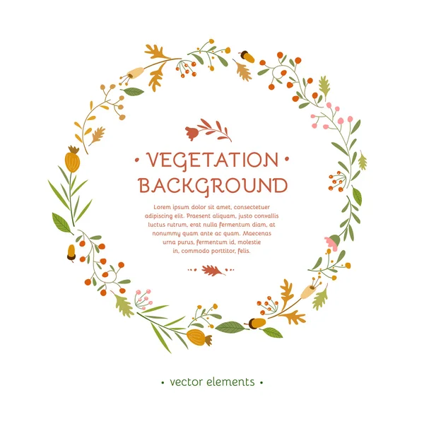 Fondo de vegetación. Elementos para el diseño — Vector de stock