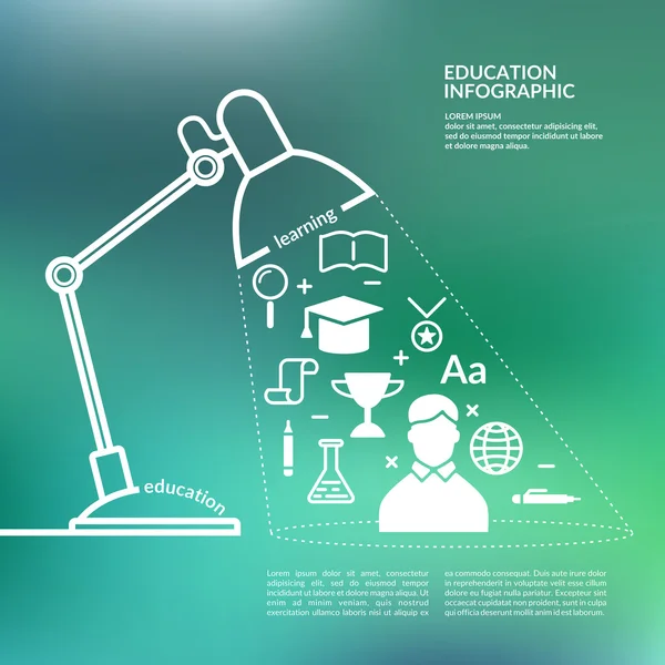 Educazione infografica. Icone e illustrazioni per il design — Vettoriale Stock