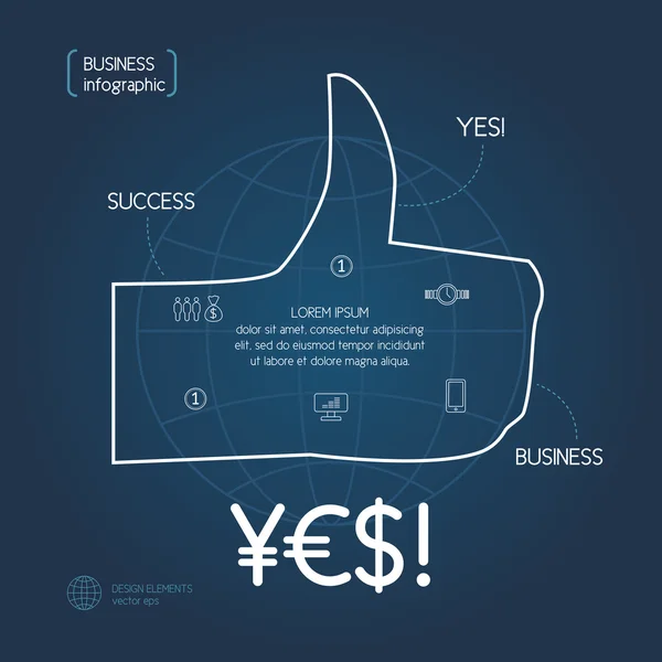 Inkomen en succes. Zakelijke infographics — Stockvector