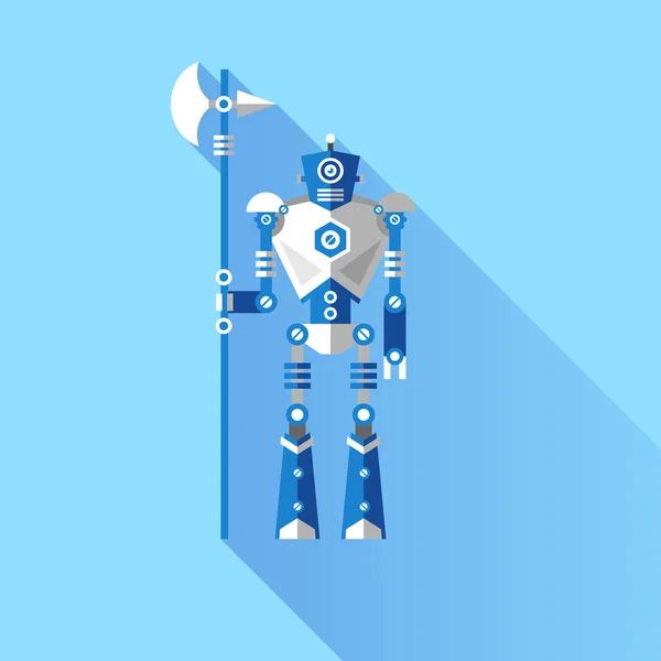 อัศวินหุ่นยนต์ องค์ประกอบสําหรับภาพประกอบและการออกแบบ — ภาพเวกเตอร์สต็อก