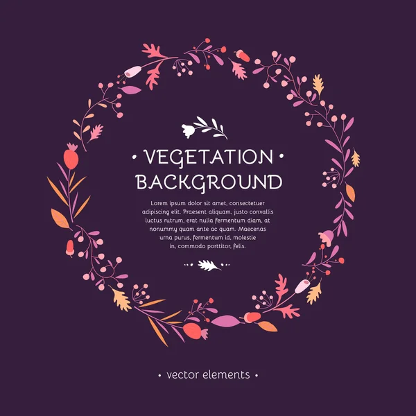 Fondo vegetal. Elementos para el diseño — Archivo Imágenes Vectoriales