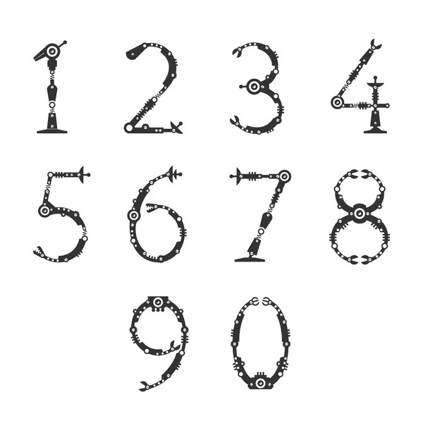 Технический шрифт. Числа — стоковый вектор