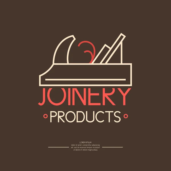 Joinery products. Logo carpentry workshop — Stock Vector