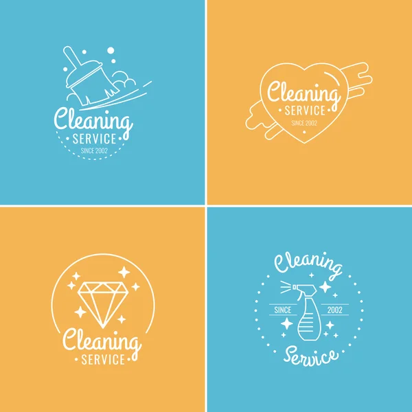 Set. Cleaning service. Labels collection. — Stock Vector