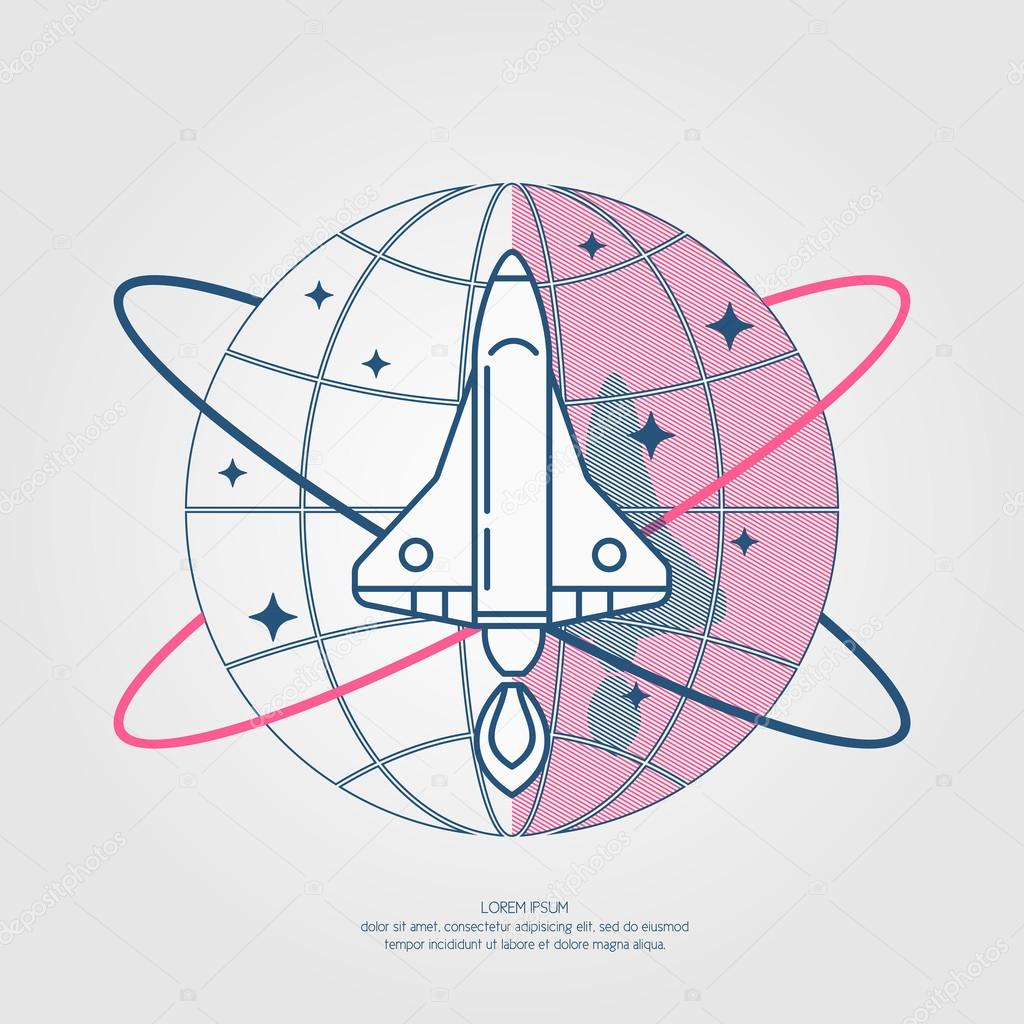 space icons and illustration