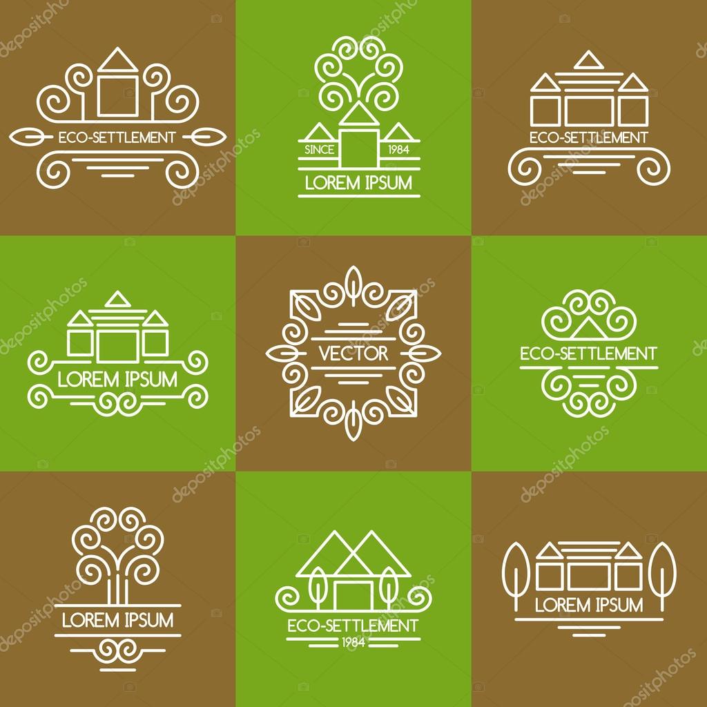 Eco-settlement. Logos and design elements