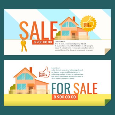 The ad posters. Sale of real estate. clipart