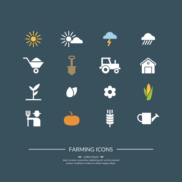 Harwest. Icone agricole per la progettazione — Vettoriale Stock