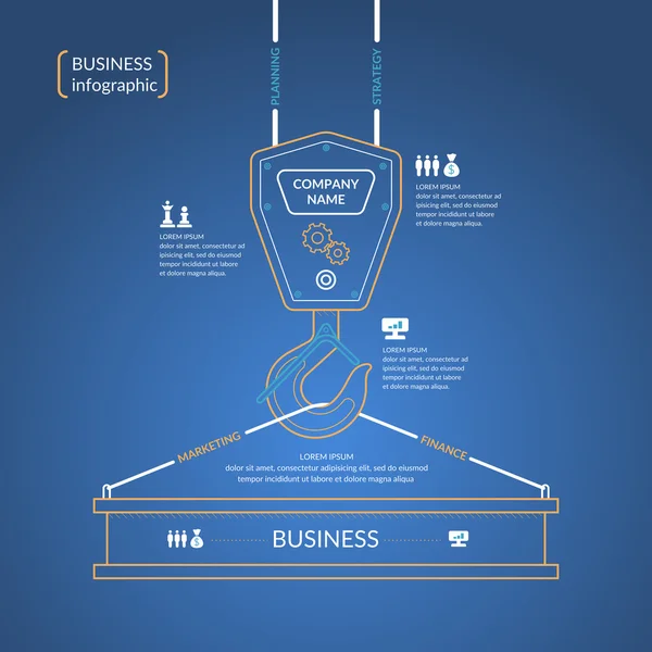 Infografis bisnis. untuk desain - Stok Vektor