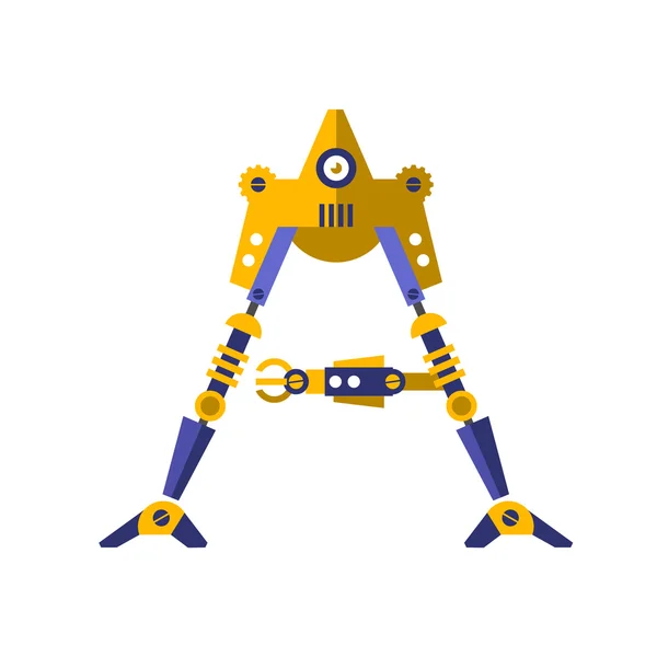 Robot, lettertype. Letter A — Stockvector