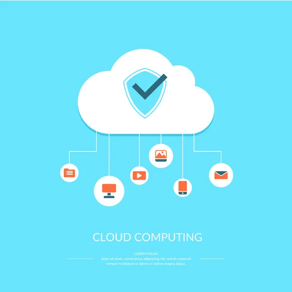Infografiken zum Cloud Computing. — Stockvektor