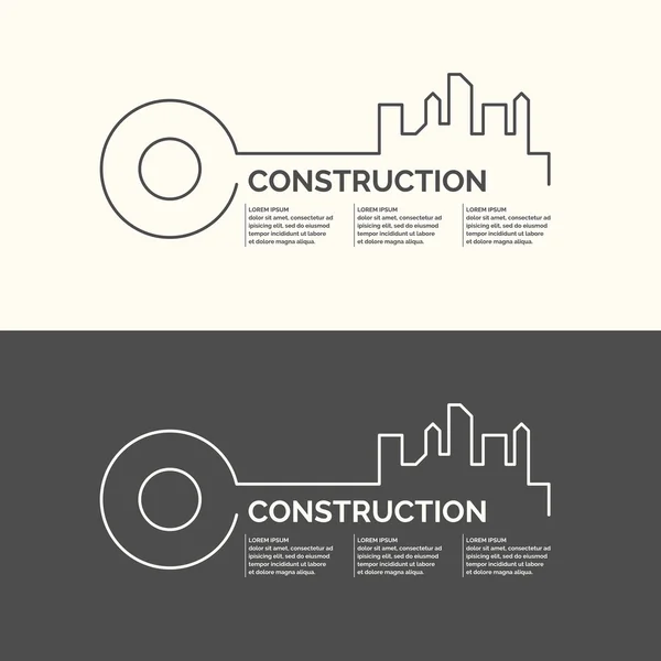 Construction houses. Elements for card — Stock Vector