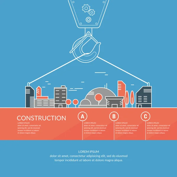 Construção. Infográficos.Elementos para cartão —  Vetores de Stock