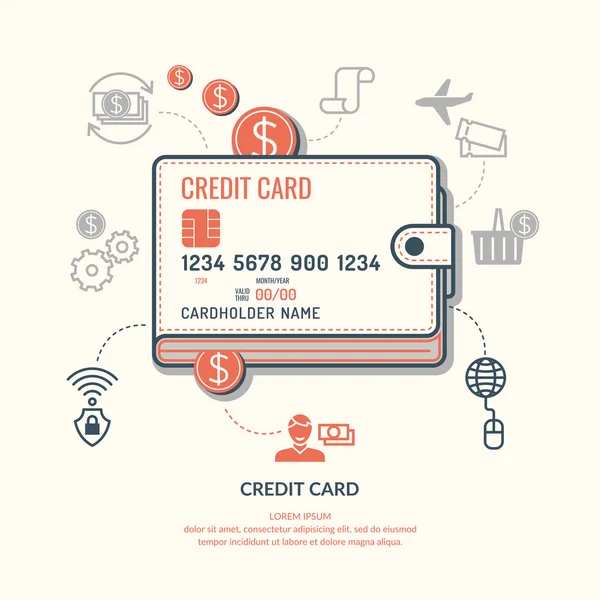 Credit card. Zakelijke infographics. — Stockvector