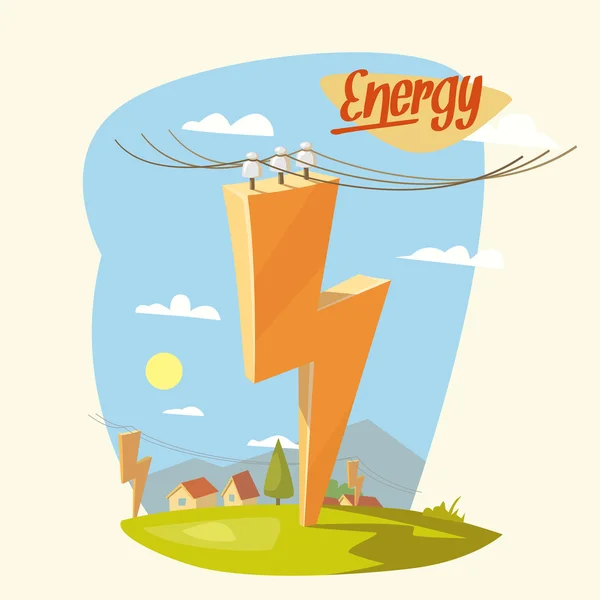 Samtida illustration på temat energi. — Stock vektor