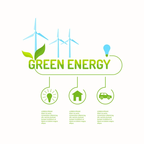 Zielonej energii. Ilustracje do projektowania — Wektor stockowy
