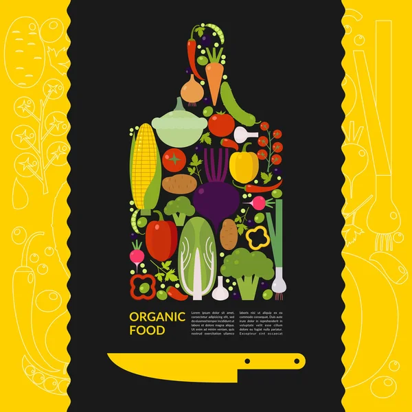 De la nourriture biologique. Élément et icône pour carte — Image vectorielle