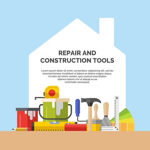 Εργαλεία ανακαίνισης και κατασκευής κατοικιών. — Διανυσματικό Αρχείο