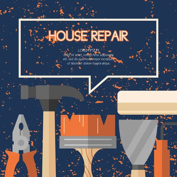 Handgereedschap voor home renovatie en bouw. — Stockvector