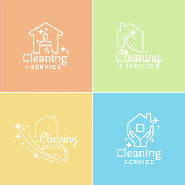 Set. Logos Cleaning Service. — Stock Vector