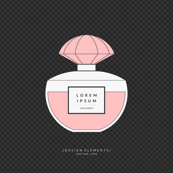 Perfume bottle. Elements for design, card poster. — Stock Vector