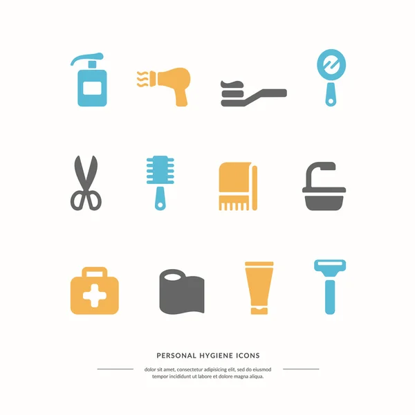 Iconos de higiene personal . — Vector de stock