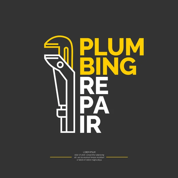 Plumbing repair banner. — Stock Vector