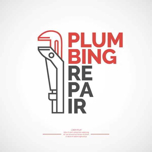 Plumbing repair banner. — Stock Vector