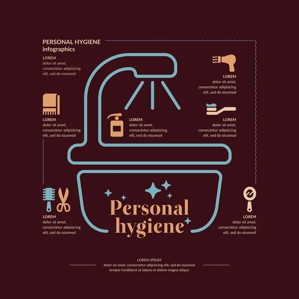 Infografías de higiene personal . — Vector de stock