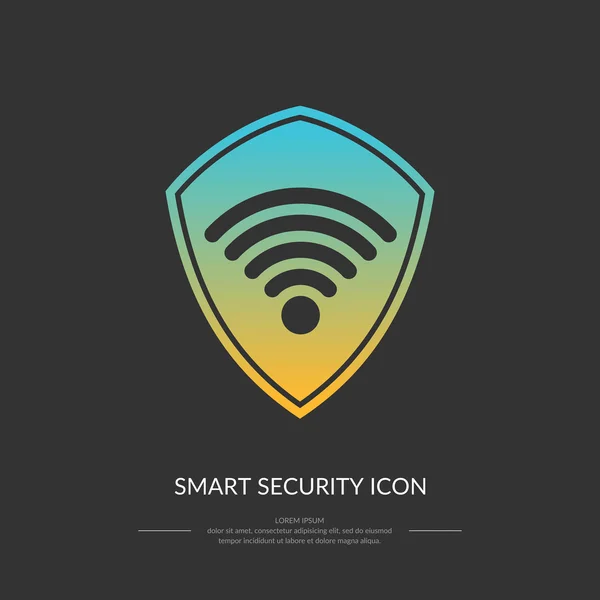 Connessione di protezione intelligente l'icona — Vettoriale Stock