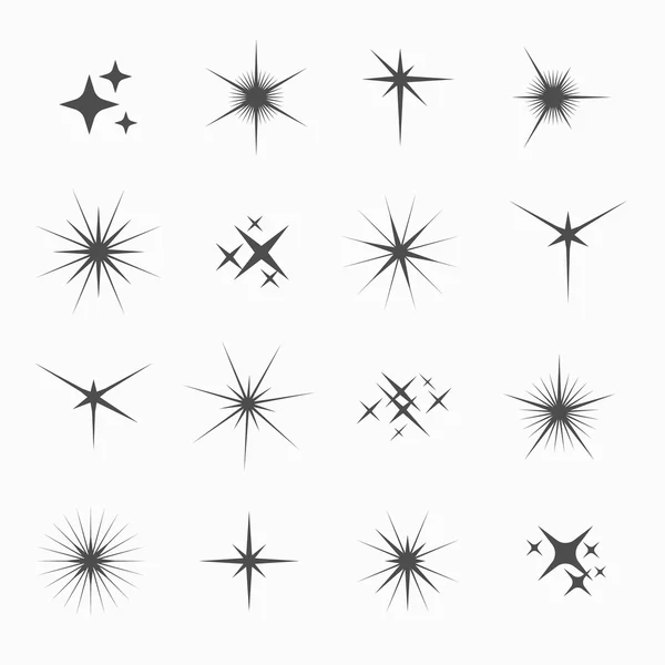 Set. Sparkles Stars. Design elements — Stock Vector