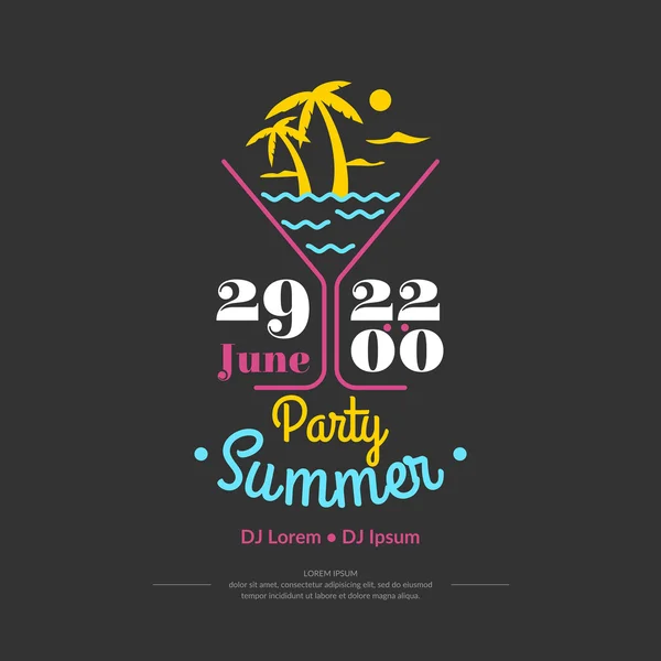 The original poster summer party. — Stock Vector