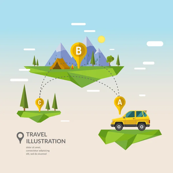 Traveling By Car design — Stock Vector