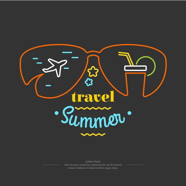 Das originelle Plakat Sommerurlaub. — Stockvektor