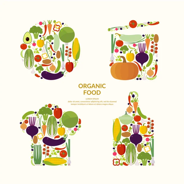 Verduras. Alimentos ecológicos . — Vector de stock