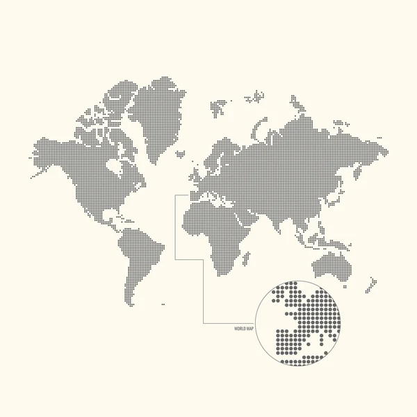 Noktalı Dünya Haritası. — Stok Vektör